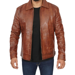 Mens Brown Casual Leather Jacket