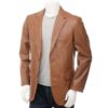 Men’s Tan Real Lambskin Leather Blazer