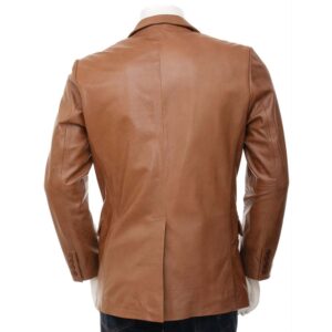 brown leather jacket