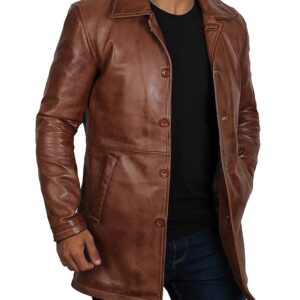 mens brown leather jacket