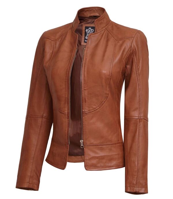 womens brown leather jacket