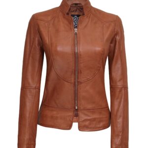 brown biker jacket womens