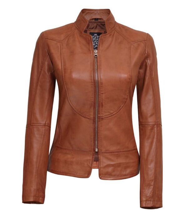 brown biker jacket womens