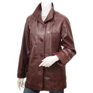 burgundy leather jacket