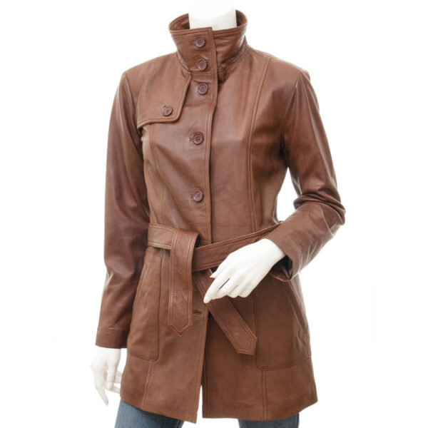 brown leather jacket women