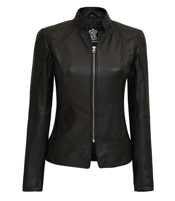 leather biker jacket women