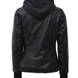 womens black leather jacket