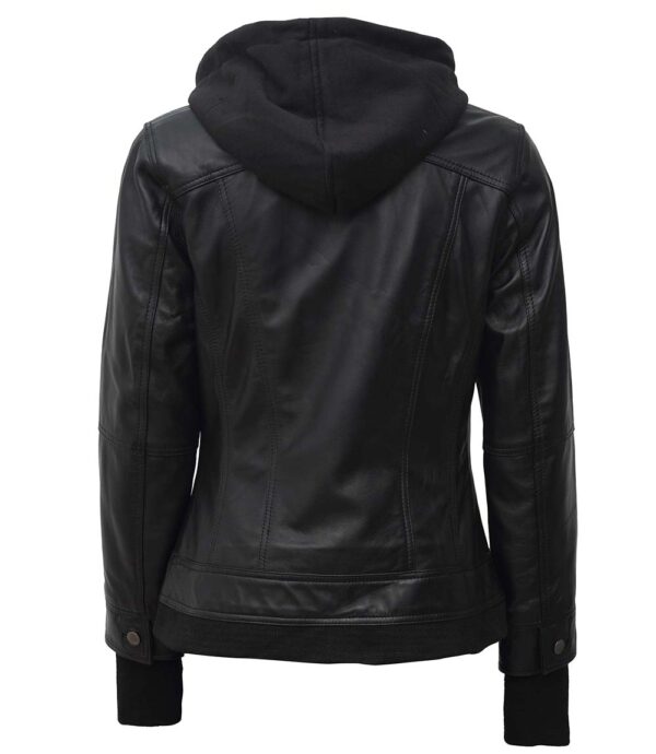 womens black leather jacket