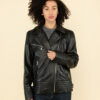 Women’s Black Asymmetrical Leather Jacket