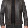 John Wick Mens Brown Rub Off Motorcycle Leather Jacket