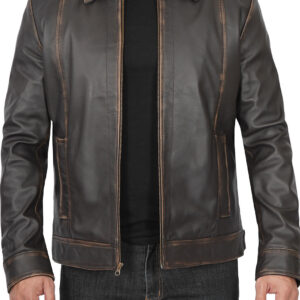 Brown Biker Real Lambskin Leather Jacket