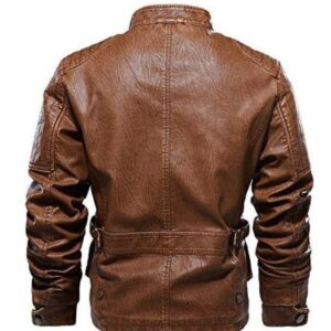 Brown leather jacket for men