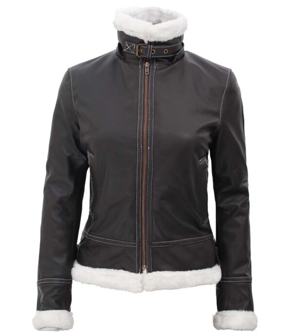 Leather Womens Brown Shearling Jacket