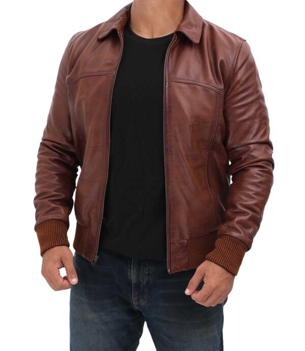 Mens Brown Leather jacket