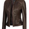 Women’s Rub off Brown Leather Jacket