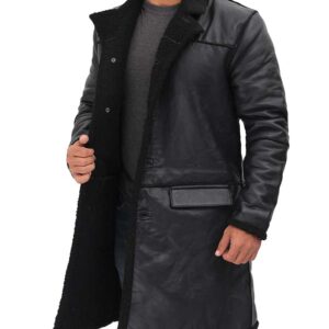 black shearling coat mens