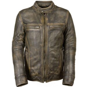 vintage brown leather jacket