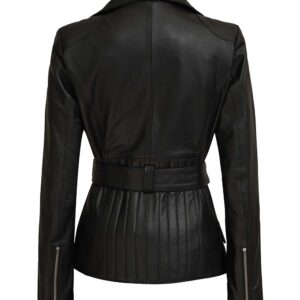 vintage black leather jacket