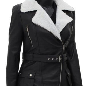 Verona White Black Leather Jacket