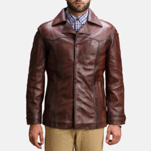 Mens Brown Leather Coat