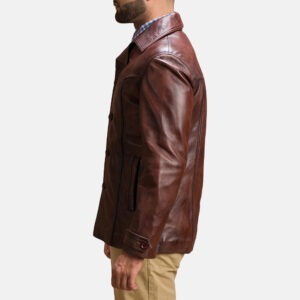 Mens Vincent Alley Brown Leather Jacket