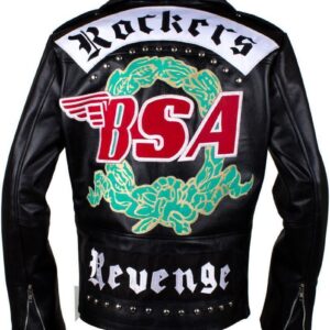 Bsa george michael faith rocker revenge black mens biker real leather jacket